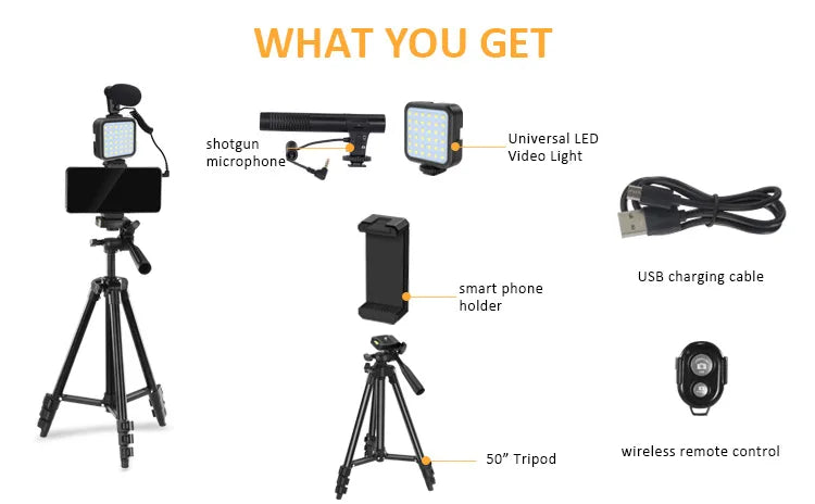 5 in 1 vlogging kit with Bluetooth Remote